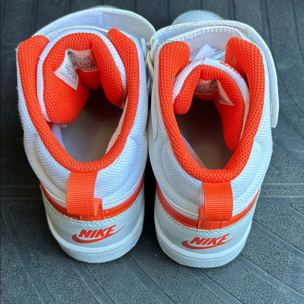 Nike White and Orange High-Top Sneakers - Picture 6 of 9